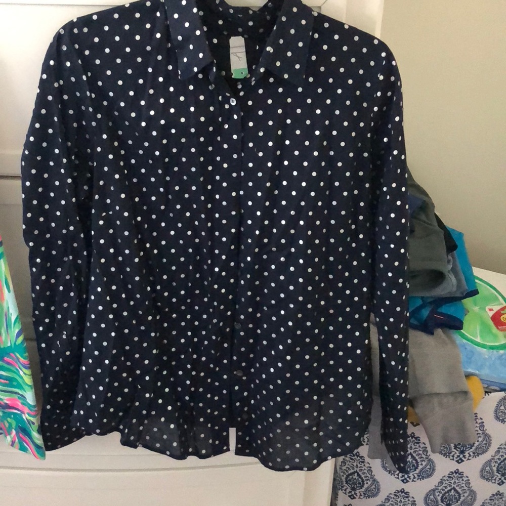 navy jcrew collared shirt